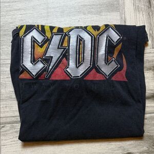 AC/DC Black Tee with Flame Graphic Size 3X